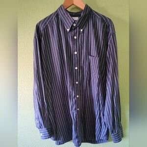 Turnbury Big & Tall Classic Blue Striped Men's Shirt 2XL/36